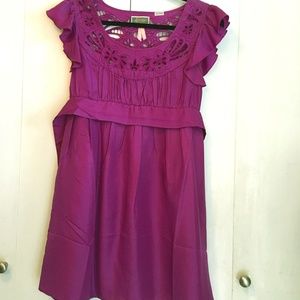 LIPSY LONDON silk cutwork ruffle dress size 4